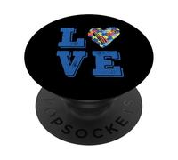 Mes de concienciación sobre el Autismo Aceptación Consciente de la inclusión del Amor PopSockets PopGrip Adhesivo