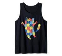 Mes de concienciación sobre el Autismo, aceptación de Apoyo para Gatos Felices Camiseta sin Mangas