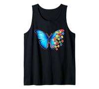 Mes de concienciación sobre el Autismo Mariposa Azul Rompecabezas Salud Mental Camiseta sin Mangas