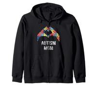 Mes de concienciación sobre el Autismo Mom It's Ok To Be Different Sudadera con Capucha