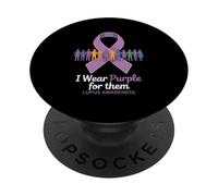 Mes de concienciación sobre el Lupus Mayo Lupus púrpura PopSockets PopGrip Adhesivo