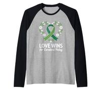 Mes de Concientización de la Parálisis Cerebral Marcha Verde Parálisis Cerebral Camiseta Manga Raglan