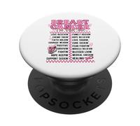 Mes de concientización de Octubre con Cinta Rosa para Combatir el cáncer de Mama PopSockets PopGrip Adhesivo