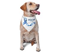Mes de concientización sobre el abuso Infantil Primavera Perro Bandanas Niño Bulk Cachorro Pañuelo Ajustable Suave Triángulo Baberos Accesorios para Perros pequeños, medianos y Grandes Gatos Blanco