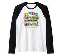 Mes de concientización sobre el Autismo Rompecabezas Maestro Autismo niños Camiseta Manga Raglan