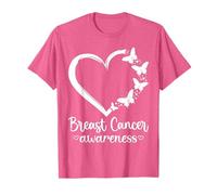 Mes de concientización sobre el cáncer de mama, lazo rosa, corazón de mariposa Camiseta