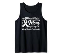 Mes de concientización sobre el cáncer de pulmón Mamá me Pongo Blanco para mi Madre Camiseta sin Mangas
