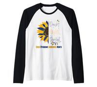 Mes de concientización sobre el síndrome de Down en Octubre Usamos Amarillo Azul Camiseta Manga Raglan