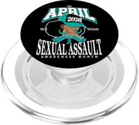 Mes de concientización sobre la agresión Sexual 2026 Abril Usamos Verde Azulado PopSockets PopGrip para MagSafe