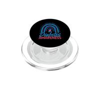 Mes de concientización sobre la Diabetes Rainbow Blue Ribbon Lucha diabética PopSockets PopGrip para MagSafe