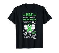 Mes de concientización sobre la Salud Mental Cada Mes Cinta Verde Camiseta