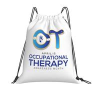 Mes De Concientización Sobre La Terapia Ocupacional Mujer Hombre Mochilas Deportiva Casual Mochila Con Cordón Gran Capacidad Mochila De Cuerdas Para Senderismo Yoga Fútbol