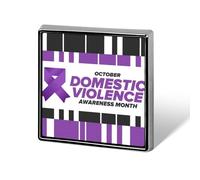 Mes de Concientización sobre la Violencia Doméstica, Pines de Cinta Morada, Insignia Cuadrada, Pin de Solapa, Botones de Esmalte, Decoraciones para Fiestas