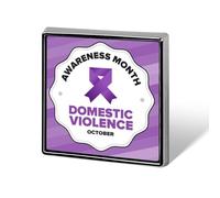 Mes de Concientización sobre la Violencia Doméstica, Pines de Cinta Morada, Insignia Cuadrada, Pin de Solapa, Botones de Esmalte, Decoraciones para Fiestas