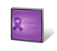 Mes de Concientización sobre la Violencia Doméstica, Pines de Cinta Morada, Insignia Cuadrada, Pin de Solapa, Botones de Esmalte, Decoraciones para Fiestas