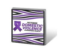 Mes de Concientización sobre la Violencia Doméstica, Pines de Cinta Morada, Insignia Cuadrada, Pin de Solapa, Botones de Esmalte, Decoraciones para Fiestas