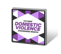 Mes de Concientización sobre la Violencia Doméstica, Pines de Cinta Morada, Insignia Cuadrada, Pin de Solapa, Botones de Esmalte, Decoraciones para Fiestas