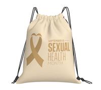 Mes De La Concientización Sobre La Salud Sexual Unisex Mochila De Cuerdas Gran Capacidad Bolsa De Gimnasio Casual Bolsa De Deporte Para Acampada Yoga Natación