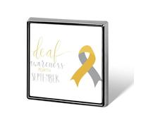 Mes de la Concientización sobre la Sordera, Mes de la Pérdida Auditiva, Pines, Insignias Cuadradas, Pins de Solapa, Botones Esmaltados, Decoraciones para Fiestas