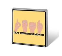 Mes de la Concientización sobre la Sordera, Mes de la Pérdida Auditiva, Pines, Insignias Cuadradas, Pins de Solapa, Botones Esmaltados, Decoraciones para Fiestas