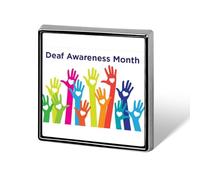 Mes de la Concientización sobre la Sordera, Mes de la Pérdida Auditiva, Pines, Insignias Cuadradas, Pins de Solapa, Botones Esmaltados, Decoraciones para Fiestas