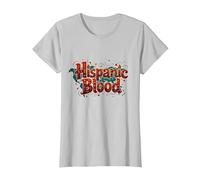 Mes de la Herencia Hispana Hombres Orgullo de Sangre Hispana Camiseta, Mujer, Plata, L