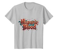Mes de la Herencia Hispana Hombres Orgullo de Sangre Hispana Camiseta, Niños, Plata, 3 años