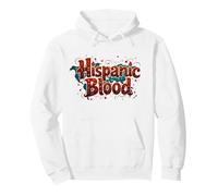 Mes de la Herencia Hispana Hombres Orgullo de Sangre Hispana Sudadera con Capucha, Unisex para Adultos, Blanco, S