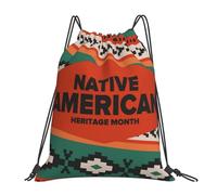Mes De La Herencia Nativa Americana Mujer Hombre Mochila De Cuerdas Plegable Mochila Con Cordón Casual Mochilas Deportiva Para Natación Playa Senderismo