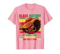 Mes de la Historia Negra 24/7/365 Afro Woman Pride African Camiseta