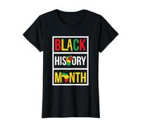 Mes de la Historia Negra Afroamericano Puño de Poder Á Camiseta gráfica económica, Mujer, Negro, L