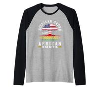 Mes de la Historia Negra cultivada en Estados Unidos con raíces aricanas Camiseta Manga Raglan