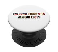 Mes de la Historia Negra de la Bandera de Estados Unidos con raíces africanas cultiv PopSockets PopGrip Adhesivo
