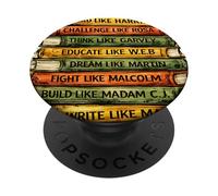 Mes de la Historia Negra Líderes Negros Maestros Afro PopSockets PopGrip Adhesivo