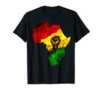 Mes de la historia negra Mapa de África Puño Negro Rey Orgullo Tee Camiseta
