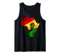 Mes de la Historia Negra Mapa de África Puño Negro Rey Orgullo tee Camiseta sin Mangas