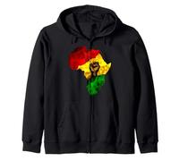 Mes de la Historia Negra Mapa de África Puño Negro Rey Orgullo tee Sudadera con Capucha