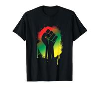 Mes de la Historia Negra Puño de Poder Africano Hombres Mujeres Camiseta gráfica económica, Hombre, Negro, S