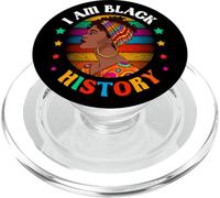 Mes de la Historia Negra Soy Negro Historia Chica Negra Afro Queen PopSockets PopGrip para MagSafe