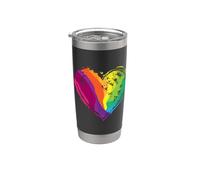 Mes del orgullo de la bandera del corazón LGB Vaso térmico de acero inoxidable de doble pared