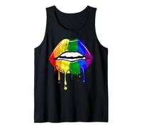 Mes del orgullo gay lesbianas labios besos orgullo Camiseta sin Mangas