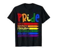 Mes del Orgullo Gay LGBTQ Arco Iris Amor Respeto Libertad Igualdad Camiseta