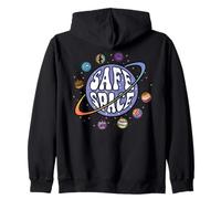 Mes del Orgullo LGBT Espacio Seguro Planeta Arco Iris Sudadera con Capucha