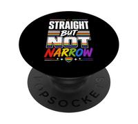 Mes del Orgullo LGBTQ Straight But Not Narrow Proud Ally PopSockets PopGrip Adhesivo