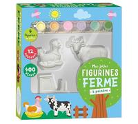 Mes jolies figurines Ferme à peindre: 4 figurines en plâtre, 12 couleurs, 400 strass