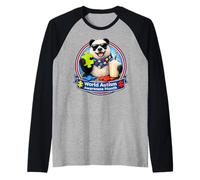Mes Mundial de Concienciación sobre el Autismo, Jigsaw Puzzle Panda Milkshake Camiseta Manga Raglan