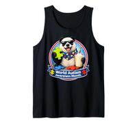 Mes Mundial de Concienciación sobre el Autismo, Jigsaw Puzzle Panda Milkshake Camiseta sin Mangas