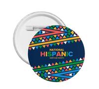 Mes Nacional de la Herencia Hispana 2023 Pines Broche redondo Botón Insignia Pegatinas Letrero Pin de metal