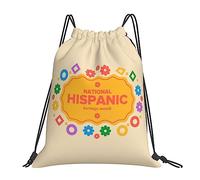 Mes Nacional De La Herencia Hispana 2025 Hombre Mujer Bolsa De Deporte Impermeable Mochila De Cuerdas Casual Mochila Con Cordón Para Baloncesto Fútbol Playa