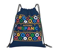 Mes Nacional De La Herencia Hispana 2025 Mujer Hombre Bolsa De Deporte Impermeable Mochilas Deportiva Plegable Mochila Con Cordón Para Viaje Playa Baloncesto